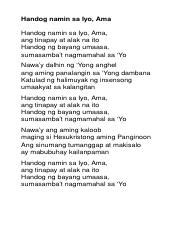 Handog namin sa Iyo.docx - Handog namin sa Iyo Ama Handog namin sa Iyo Ama ang tinapay at alak ...