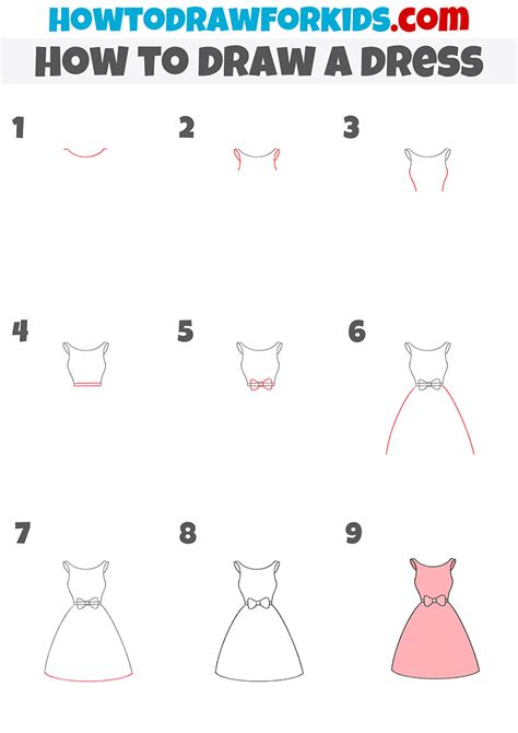 How To Draw A Dress For Kids Step By Step