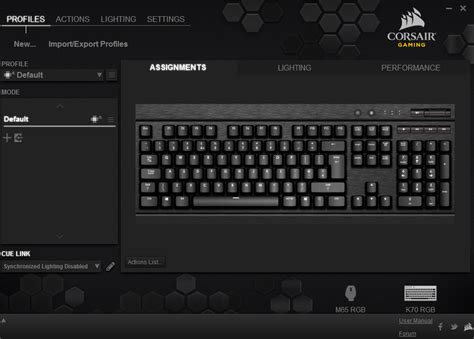 Corsair Gaming K70 RGB Mechanical Gaming Keyboard CUE Software ...