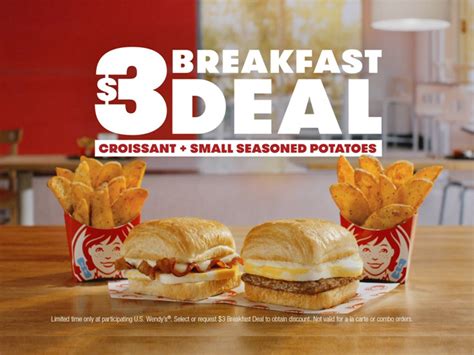 Wendy's: Bacon or Sausage, Egg & Swiss Croissant + Small Seasoned Potatoes