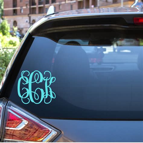 Monogram Car Decal Monogram Car Sticker Monogram Truck - Etsy