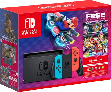 Best Buy: Nintendo Switch Mario Kart 8 Deluxe Bundle (Full Game Download + 3 Mo. Switch Online ...