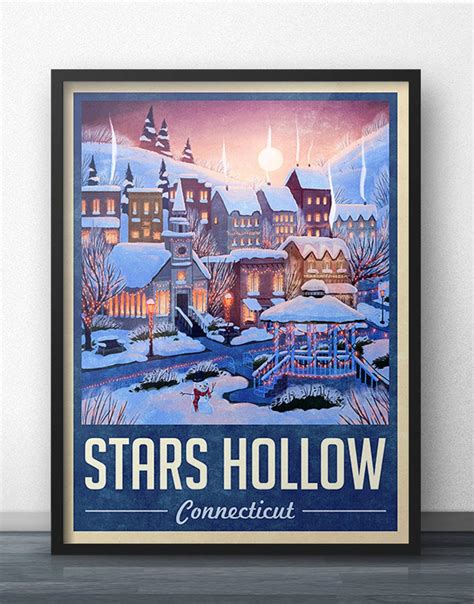 Stars Hollow Winter Holiday Travel Poster Inspired by | Etsy