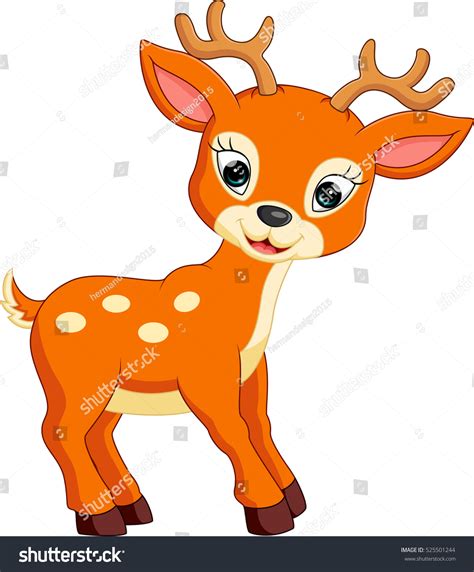 Cute Deer Cartoon Stock Vector (Royalty Free) 525501244 | Shutterstock