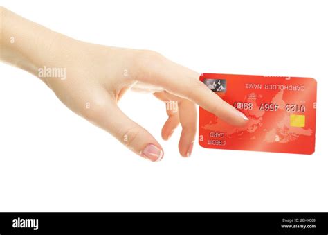 Hand holding credit card, isolated on white Stock Photo - Alamy