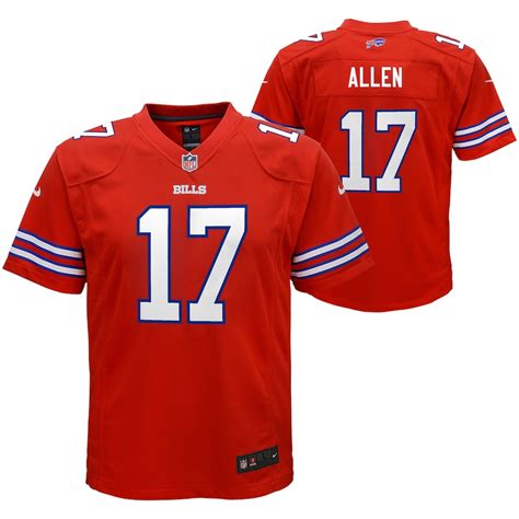 Youth Buffalo Bills Josh Allen Nike Red Color Rush Player Game Jersey