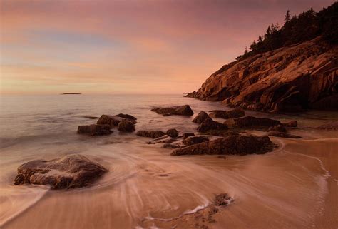 Sand Beach at Sunrise Photograph by Ed Lowe - Fine Art America