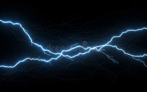 Lightning with Black Background, 3d Rendering Stock Illustration ...