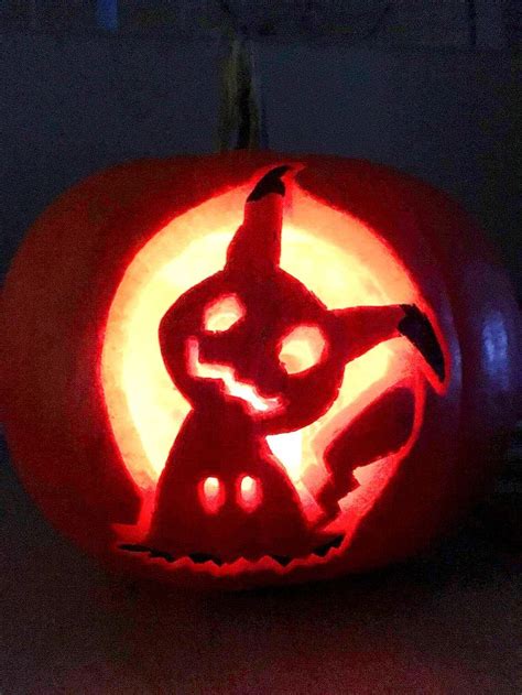 Spooky Mimikyu pumpkin I helped make Happy Halloween! | Pumpkin carving, Halloween pumpkin ...