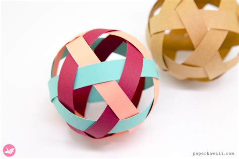 Easy Woven Paper Ball Decoration Tutorial - Paper Kawaii