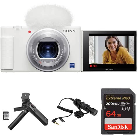 Sony ZV-1 Digital Camera Vlogging and Online Video Kit (White)