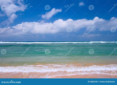 Peaceful beach scene stock photo. Image of idyllic, sand - 4885336