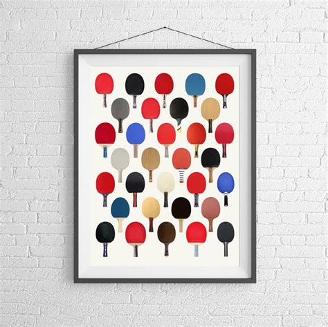 Vintage Ping Pong Paddle Racquet Poster Art Wall Print Table Tennis Sports - Etsy | Ping pong ...