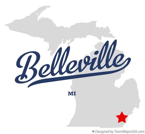 Map of Belleville, MI, Michigan