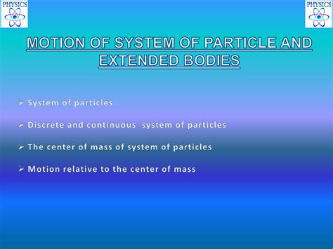 SOLUTION: Physics system of particles a group - Studypool