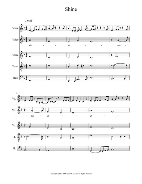 Shine Sheet music for Piano | Download free in PDF or MIDI | Musescore.com