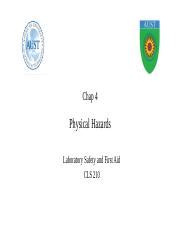 Chap 4 - Physical hazards - Student - PSAAD (1).pdf - Chap 4 Physical Hazards Laboratory Safety ...