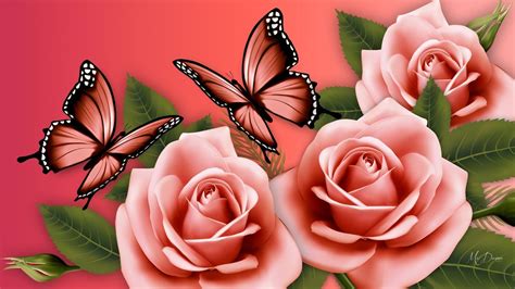 Butterfly And Rose Wallpapers - Wallpaper Cave