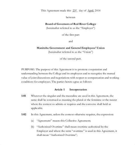 Collective Agreement - 10+ Examples, Format, Pdf