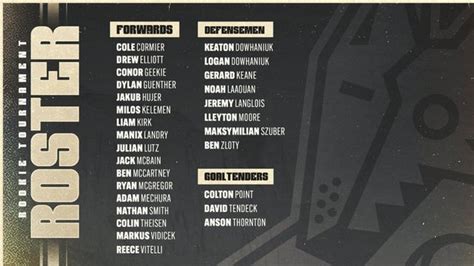 Rookie Face Off Roster : r/Coyotes