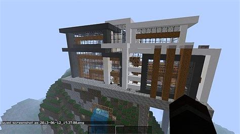 Modern Hillside Mansion Minecraft Project