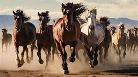 Premium AI Image | a group of horses running