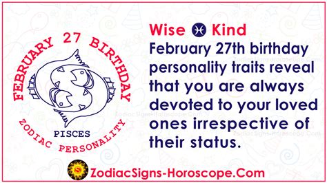 February 27 Zodiac (Pisces) Horoscope Birthday Personality and Lucky Things