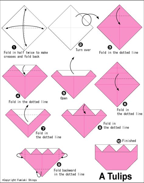 Tulips2 - Easy Origami instructions For Kids