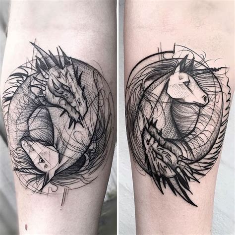 Sketch Tattoos By Frank Carrilho Show The Beauty Of Imperfection | Sketch style tattoos, Unicorn ...