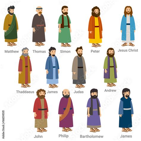 Jesusa nd the 12 Disciples Stock Vector | Adobe Stock