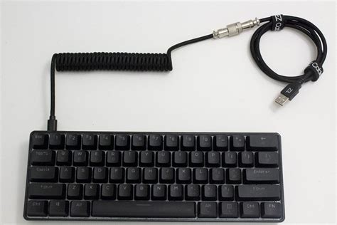 Z-Series Coiled Aviator USB-C Keyboard Cable (Black) - Tez Cables