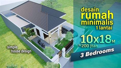 Desain Rumah Minimalis 10x18 m model atap limas rumah garis simple house design #rumahminimal ...