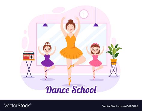 Dance school of kids dancing or choreography Vector Image