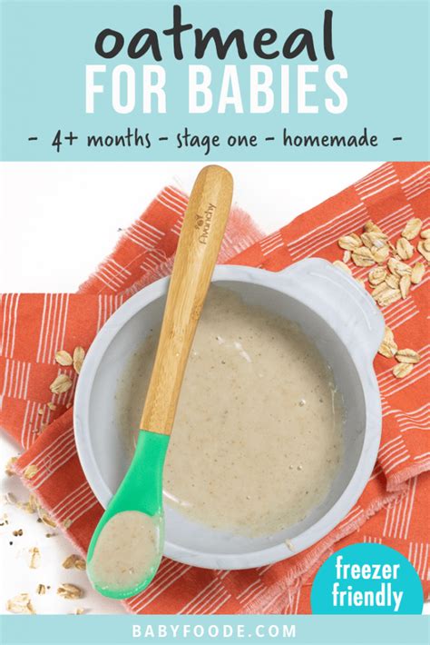 Oatmeal for Babies (Stage One Baby Food) - Baby Foode