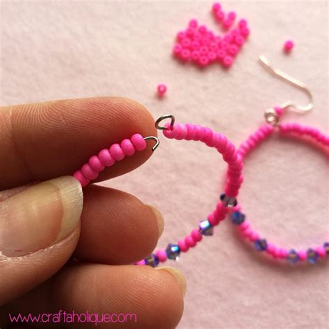 Beaded Hoop Earrings Tutorial - Craftaholique