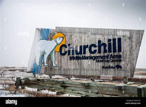 Sign for the Churchill Wildlife Management Area, Wapusk National Park, Manitoba, Canada Stock ...