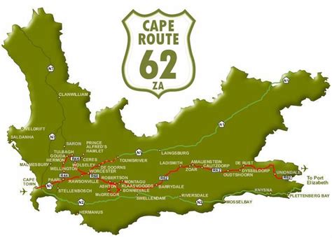 MAP OVERBERG ROUTE 62 GARDEN ROUTE - Google Search | South africa ...