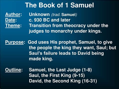 PPT - Old Testament Historical Books (OT5) 1 & 2 Samuel PowerPoint Presentation - ID:6409544