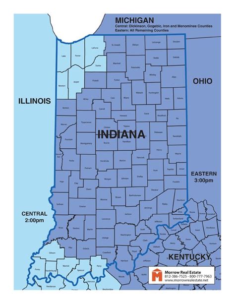 Indiana Time Zone Map | Time zone map, Time zones, Map