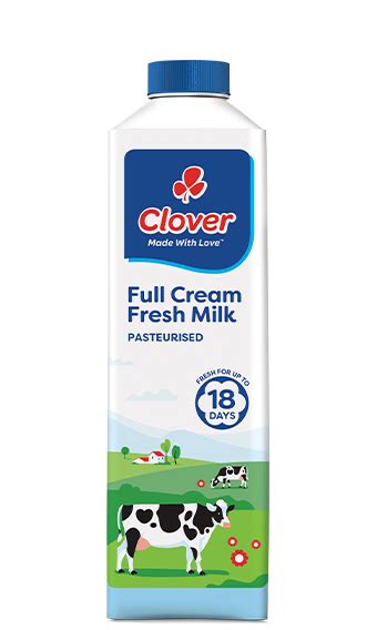 Clover Fresh Full Cream Milk - 1L Bottle | Clover Corporate