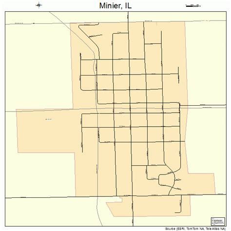 Minier Illinois Street Map 1749555