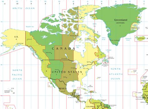 North America Time Zones Map