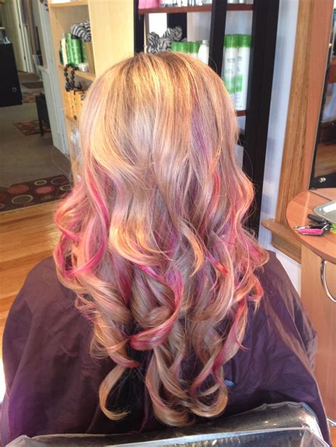 Blonde Hair Pink Highlights | Beauty Rouge | Pinterest | My hair, Highlights and Pink highlights