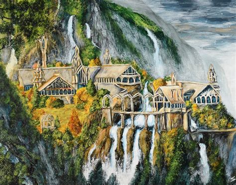 Rivendell A5 Print Lord of the rings the hobbit art print | Etsy