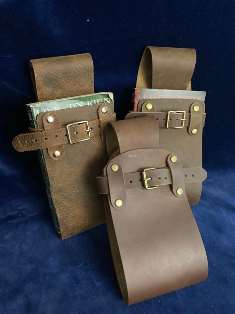 Book holster, cottage core, leather scrap book cover, Belt scabbard ...