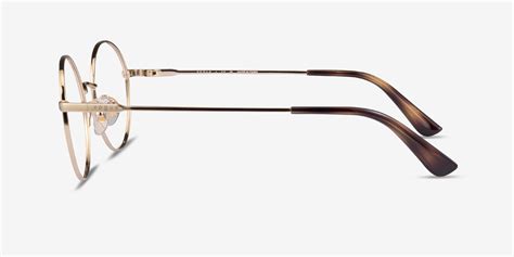 Vogue Eyewear VO4127 - Round Pale Gold Frame Eyeglasses | Eyebuydirect