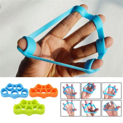 Silicon Hand Finger Gripper Trainer Strength Stretcher Resistance ...