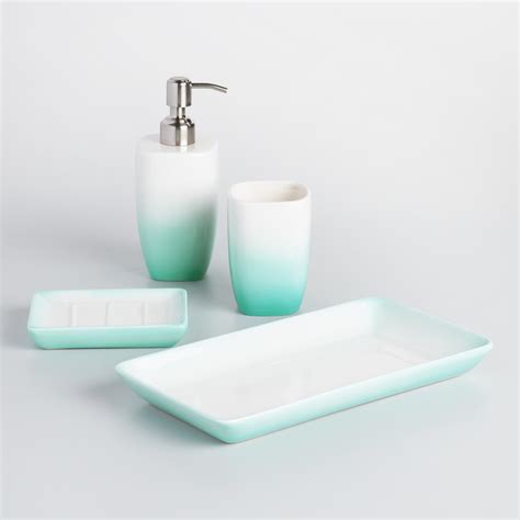 Aqua Ombre Ceramic Bath Accessories Collection | Everything Turquoise