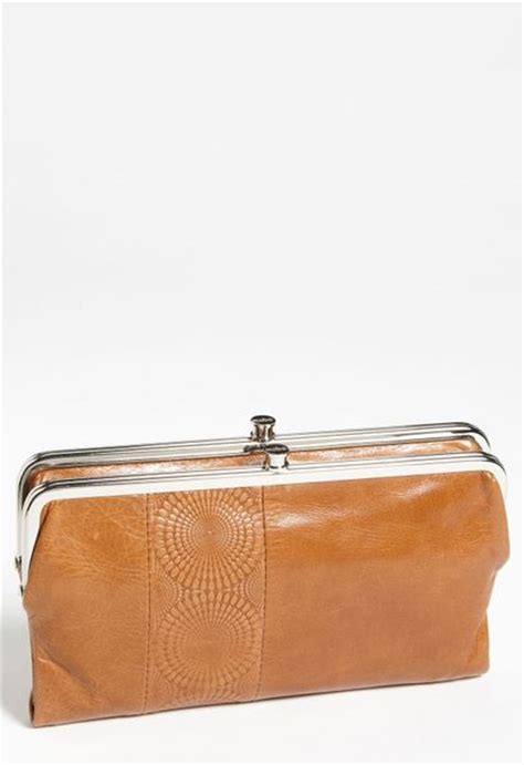 Hobo Lauren Retro Double Frame Embossed Wallet in Brown (caramel) | Lyst