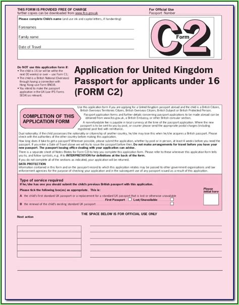 British Passport Renewal Form C1 Download - Form : Resume Examples #RE34dL936x